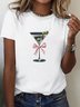 T-shirts Décontracté Été Papillon Coton Micro-élasticité Coupe Régulière Régulier Trapèze Régulier pour Femmes