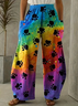 Pantalons Femmes Géométrique Décontracté Printemps / Automne Polyester Micro-élasticité Quotidien Pantalon droit Droit Régulier