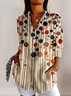 Chemises Femmes Bloc de Couleur Décontracté Printemps / Automne Coton Micro-élasticité Quotidien Manches Longues Régulier Col de Chemise