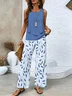 Deux Pièces Ensembles Décontracté Ombre Été Polyester Aucune élasticité Coupe Régulière Col Rond Trapèze Régulier pour Femmes