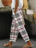 Pantalons Femmes Décontracté Printemps / Automne Plaid Imprimé Aucune élasticité Quotidien Long Droit Pantalon baggy