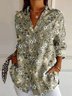 Chemises Femmes Décontracté Floral Printemps / Automne Polyester Micro-élasticité Quotidien Manches Longues Régulier Trapèze