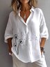 Chemises Femmes Décontracté Plain Printemps / Automne Coton Micro-élasticité Quotidien Manches Longues Régulier Col de Chemise