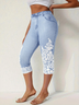 Pantalons Femmes Décontracté Été impression en 3D Naturel Taille Élastique Corsaire Legging Droit T.-N.-L.