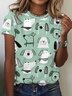 T-shirts Femmes Décontracté Imprimé d'Animal Été Coton Quotidien Coupe Régulière Col Rond Régulier Régulier