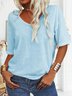 T-shirts Femmes Décontracté Floral Été Col V Aucune élasticité Quotidien Jersey Régulier T.-N.-L.