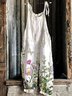 Combinaisons Décontracté Floral Été Coton Micro-élasticité Quotidien Long Trapèze Régulier pour Femmes