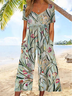 Combinaisons Décontracté Floral Été Imprimé Naturel Micro-élasticité Quotidien Pantalon à la cheville Régulier pour Femmes