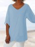 Chemises Décontracté Plain Été Polyester Aucune élasticité Quotidien Ample Manches Courtes Trapèze pour Femmes