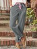 Pantalons Décontracté Plain Printemps / Automne Naturel Micro-élasticité Faire la navette Coupe Régulière Pantalon droit Régulier pour Femmes