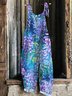 Combinaisons Femmes Décontracté Floral Été en Lin à Bretelles Micro-élasticité Quotidien Camisole Trapèze