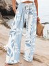 Pantalons Décontracté Printemps / Automne Plantes Coton Quotidien Ample Droit Régulier Pantalon baggy pour Femmes