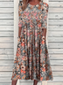 Femmes Floral Comme Image Col Rond Confortable Imprimé Robe Maxi Décontracté