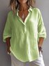 Blouses Décontracté Plain Printemps / Automne Polyester Col V Quotidien Pull-over Manches trois quarts Régulier pour Femmes