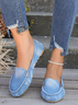 Chaussures à Tige Basse Femmes Décontracté Plain Toutes Les Saisons à Talon Plat Bout Rond Tissu de Toile Caoutchouc à Enfiler