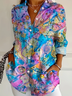 Chemises Femmes Décontracté Abstrait Printemps / Automne Polyester Ample Manches Longues Régulier Régulier T.-N.-L.