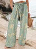 Pantalons Décontracté Floral Printemps / Automne Coton Quotidien Coupe Régulière Pantalon droit Droit Régulier pour Femmes