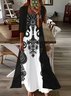 Deux Pièces Ensembles Décontracté Floral Printemps / Automne Micro-élasticité Quotidien Manches trois quarts Trapèze Régulier Robe avec Manteau pour Femmes