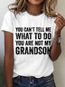 T-shirts Décontracté Été Lettres de texte Coton Micro-élasticité Ample Col Rond Régulier Droit pour Femmes