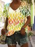 T-shirts Décontracté Floral Été Micro-élasticité Quotidien Manches Courtes Régulier Trapèze Régulier pour Femmes