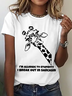 T-shirts Décontracté Imprimé d'Animal Été Quotidien Ample Manches Courtes Col Rond Régulier Droit pour Femmes