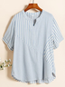 Blouses Femmes Rayé Simple Été Coton Aucune élasticité Quotidien Ample Régulier Régulier