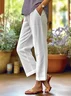 Pantalons Femmes Rue Plain Printemps / Automne Polyester Faire la navette Long Droit Régulier Pantalon baggy