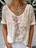 Blouses Décontracté Motif dégradé Été Naturel Ample Manches Courtes Régulier Droit Régulier pour Femmes