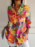 Chemises Décontracté Floral Printemps / Automne Polyester Quotidien Droit Boucle Régulier T.-N.-L. pour Femmes