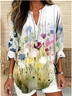 Chemises Femmes Géométrique Décontracté Printemps / Automne Polyester Micro-élasticité Coupe Régulière Régulier Trapèze Régulier