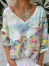 T-shirts Décontracté Printemps / Automne Motif dégradé Léger Aucune élasticité Ample Jersey Régulier Droit pour Femmes