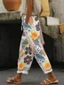 Pantalons Femmes Décontracté Floral Printemps / Automne Coton Micro-élasticité Quotidien Coupe Régulière Droit Régulier