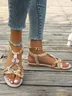 Sandales Espadrilles Femmes Boho Floral Été Polyester Vacances Toit ouvert Sandales Espadrilles Matériel de tissage à Enfiler