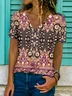 T-shirts Femmes Décontracté Floral Été Micro-élasticité Quotidien Coupe Régulière Régulier Trapèze Régulier