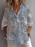 Chemises Décontracté Motif Cachemire Printemps / Automne Polyester Imprimé Manches Longues Droit Régulier Col de Chemise pour Femmes