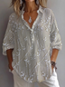 Chemises Femmes Décontracté Floral Printemps / Automne Imprimé Quotidien Manches Longues Droit Régulier Col de Chemise