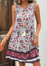 Femmes Floral Comme Image Col V Confortable Robe Mi-Longue Décontracté