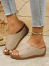 Sandales Femme Décontracté Plain Été Zip Quotidien Cuir Cuir Talon Bas Toit ouvert