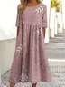 Femmes Floral Comme Image Col Rond Confortable Robe Maxi Décontracté