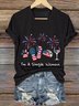 T-shirts Femmes Décontracté Été Le jour de l'indépendance (Drapeau) Polyester Quotidien Manches Courtes Régulier Trapèze Régulier