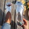 Sandales Femme Décontracté Plain Été Quotidien à Talon Plat PU PU Caoutchouc Boucle Réglable