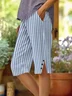 Pantalons Géométrique Décontracté Été Coton Naturel Coupe Régulière Plage Shorts Trapèze Régulier pour Femmes