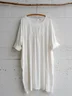 Femmes Plain Blanc Col Rond Confortable Robe Mi-Longue Décontracté