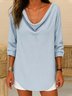 T-shirts Femmes Rayé Décontracté Printemps / Automne Polyester Micro-élasticité Quotidien Coupe Régulière Manches Longues Régulier