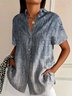 Chemises Décontracté Motif Cachemire Été Micro-élasticité Coupe Régulière Régulier Trapèze Régulier Col de Chemise pour Femmes