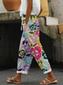 Pantalons Femmes Décontracté Floral Printemps / Automne Polyester Naturel Quotidien Ample Droit Régulier