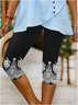 Pantalons Femmes Simple Floral Été Rayonne Naturel Corsaire Legging Droit T.-N.-L.