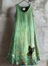 Femmes Floral Vert Col Rond Confortable Robe Mi-Longue Décontracté