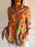 Chemises Femmes Décontracté La peinture Printemps / Automne Polyester Micro-élasticité Coupe Régulière Régulier Trapèze Régulier
