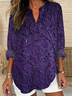 Blouses Décontracté Floral Printemps / Automne Imprimé Quotidien Ample Manches Longues en Mélangé de Coton Régulier pour Femmes